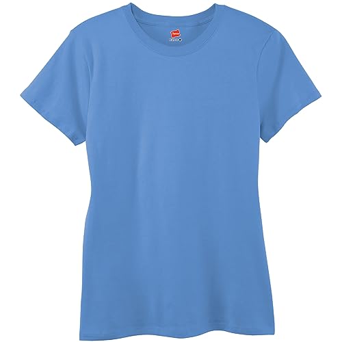 Hanes Lightweight Cotton Women's Crewneck Tee, Carolina Blue