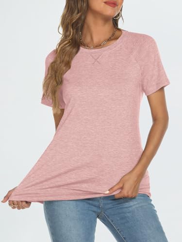 AUTOMET Women's Pink T-shirt Summer Casual Loose Fit