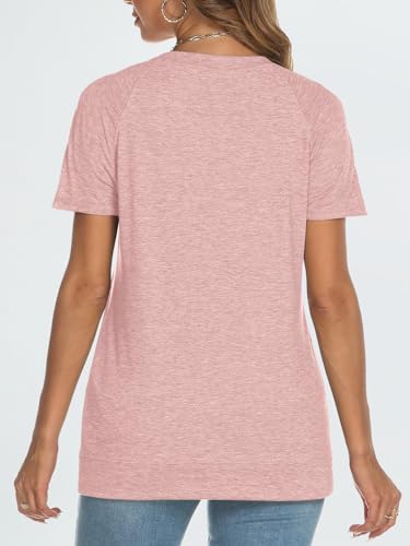AUTOMET Women's Pink T-shirt Summer Casual Loose Fit
