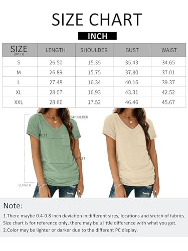 Black V-Neck Basic Tees for Women Fashion Tops