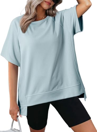 Dokotoo Womens Casual Crewneck T-Shirt - Blue Medium