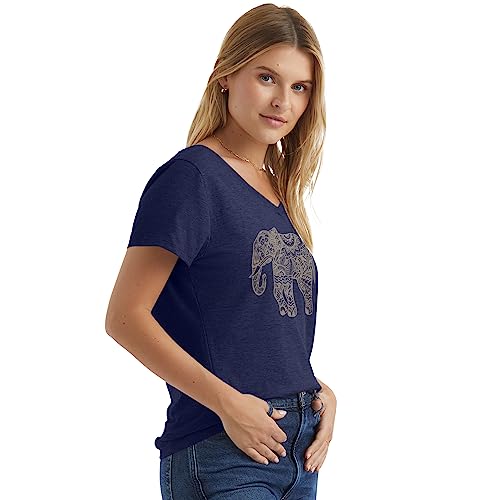 Hanes Womens Elephant Graphic V-neck Tee - XX-Large
