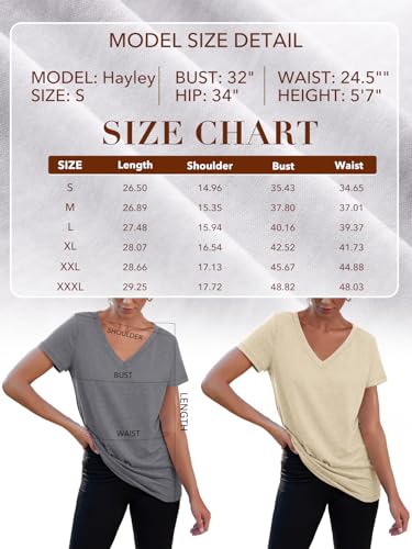 Women's Black V-Neck Tunic Tee for Summer