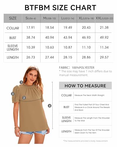 BTFBM Lace Trim Blouse for Women - Solid Khaki