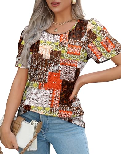 Women's Loose Puff Sleeve Summer Blouses - Boho Style