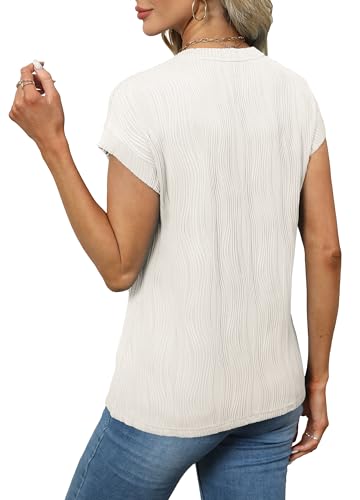 Trendy White V Neck Blouse Women's XL Top