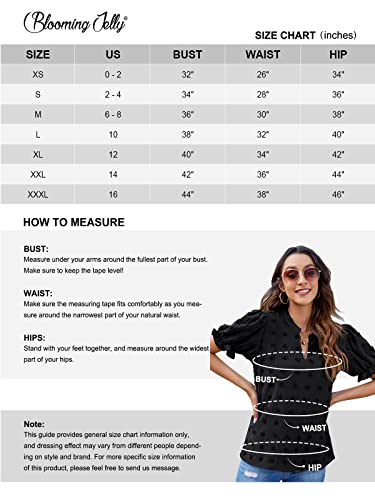 Blooming Jelly Women's Puff Sleeve Chiffon Blouse White