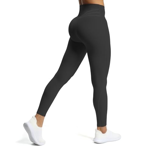 Aoxjox High Waisted Compression Yoga Leggings 26" Black