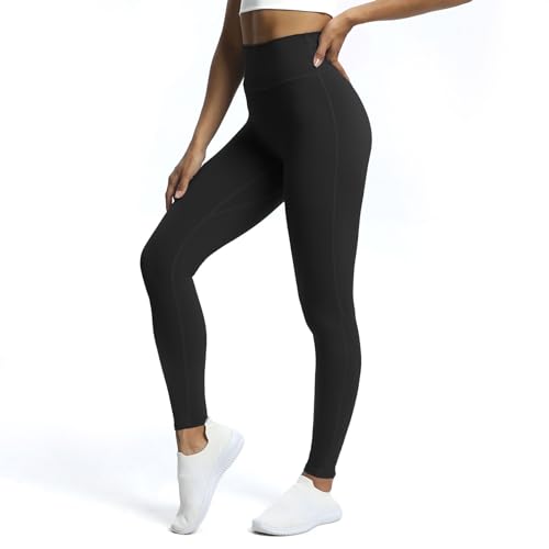Aoxjox High Waisted Compression Yoga Leggings 26" Black