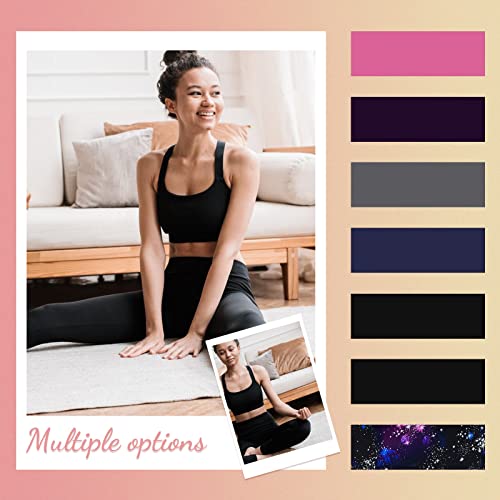 iceROSE 7 Pack High Waisted Black Yoga Leggings