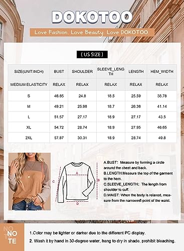 Dokotoo Women's Color Block Knit Sweater - Khaki