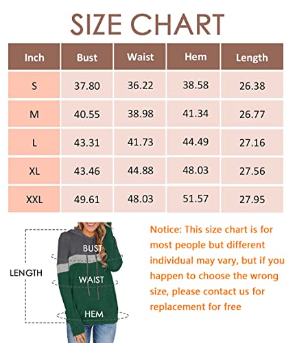 MixShe Women's Pink and Gray Hoodie Sweatshirt, X-Large
