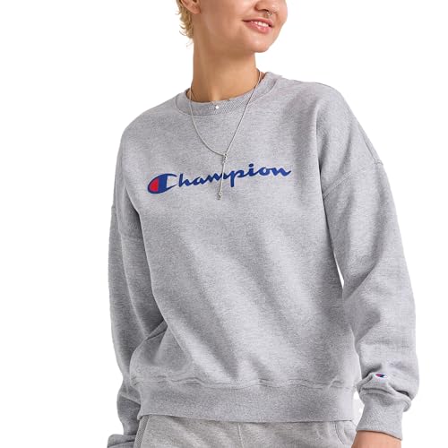 Champion Women's Powerblend Crewneck Script Sweatshirt - Regular or Plus