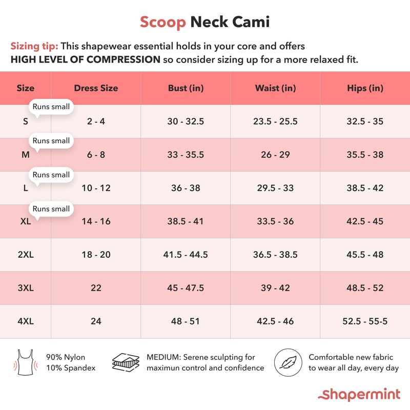 SHAPERMINT High Compression Black Scoop Neck Cami Tank