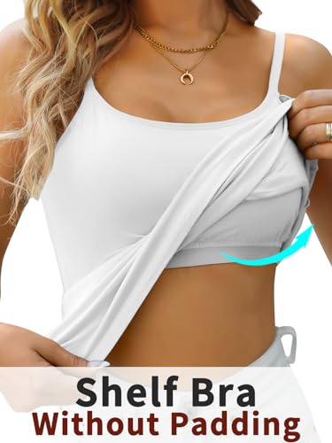 V FOR CITY Womens Shelf Bra Tank Tops 2-Pack