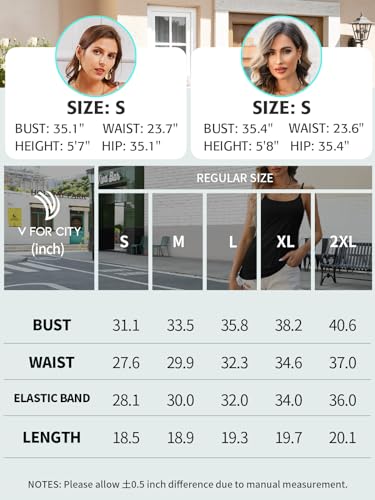 V FOR CITY Womens Shelf Bra Tank Tops 2-Pack