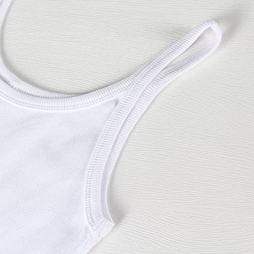 Women's White Ribbed Tank Top | Form Fitting
