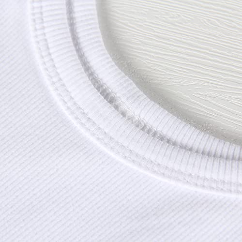 Women's White Ribbed Tank Top | Form Fitting