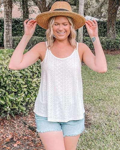 White Scoop Neck Spaghetti Strap Camisole Tank Top