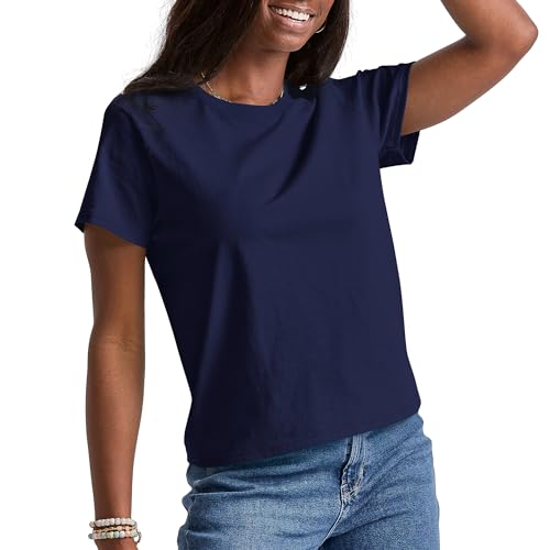 Hanes Essentials Women's Cotton Crewneck Tee - Athletic Navy