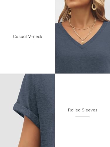 Navy V-Neck Women's Tee: Soft, Lightweight, Casual Fashion