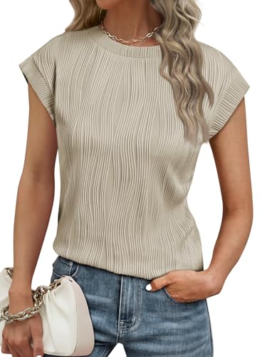 LILLUSORY Women's Spring Dressy Blouse - Apricot