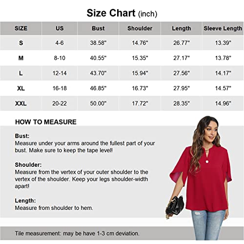V-Neck Chiffon Dressy Blouse for Women's Summer