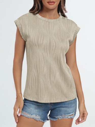 LILLUSORY Women's Spring Dressy Blouse - Apricot