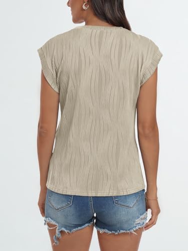 LILLUSORY Women's Spring Dressy Blouse - Apricot