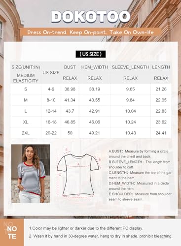 Dokotoo Women's Trendy Color Block Summer Tops