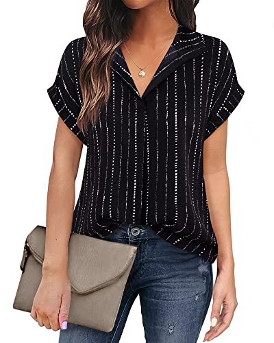 Professional Summer Blouses for Women - Chiffon V Neck