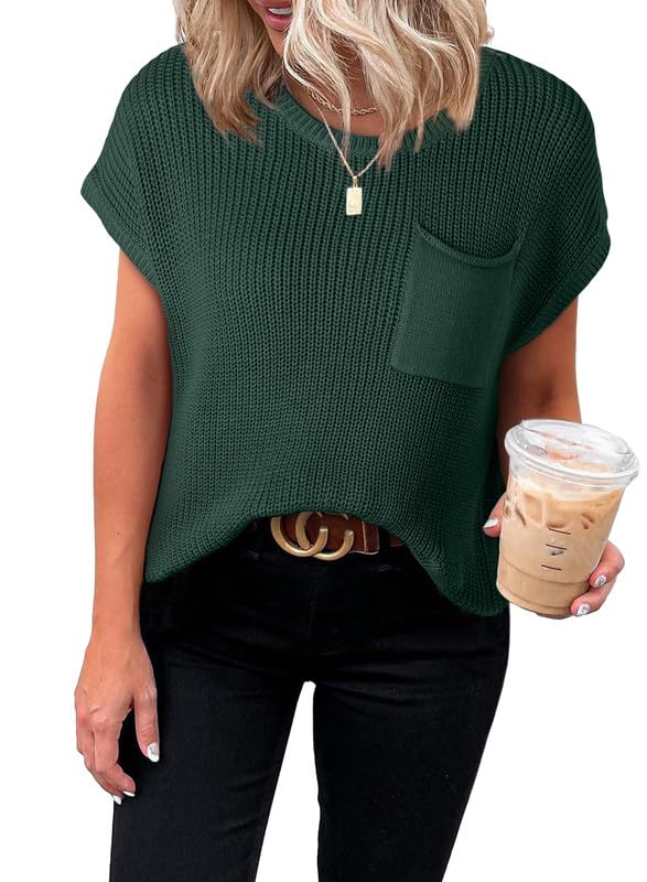 Dokotoo Women's Trendy 3/4 Sleeve Blouse Green