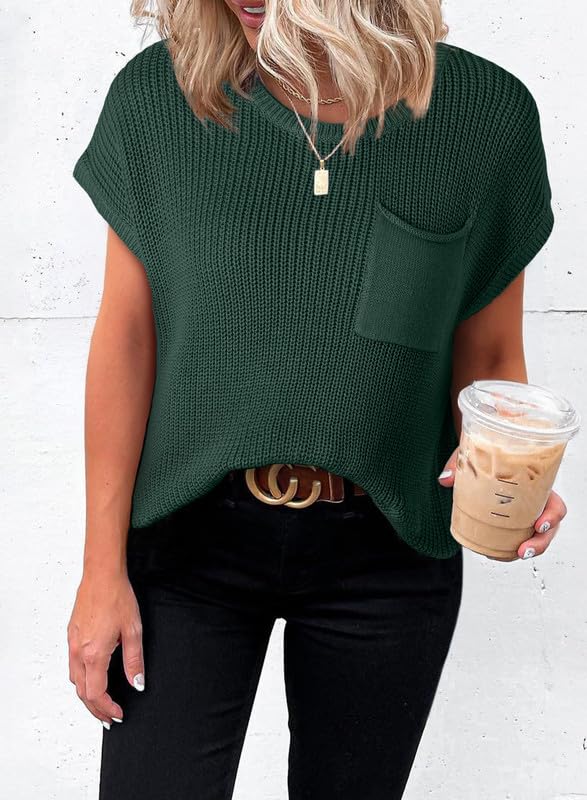 Dokotoo Women's Trendy 3/4 Sleeve Blouse Green
