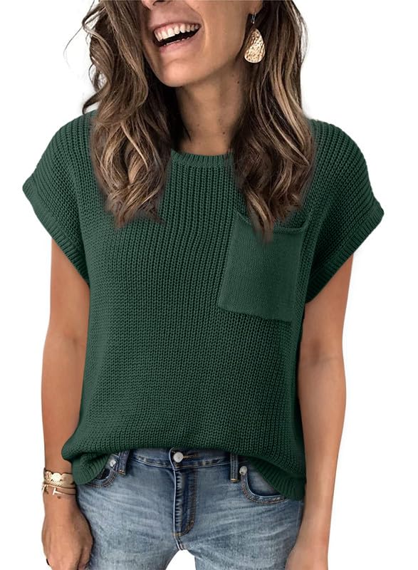 Dokotoo Women's Trendy 3/4 Sleeve Blouse Green