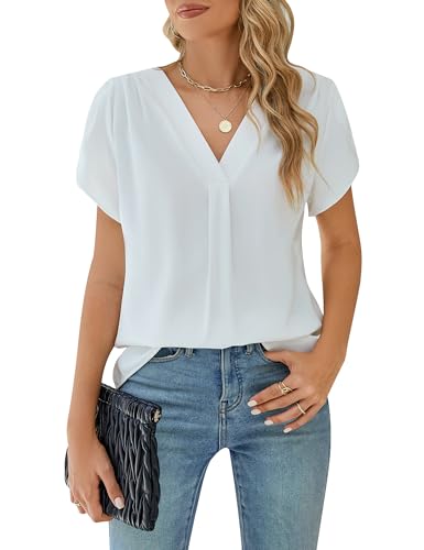 BMJL Women's Petal Sleeve V Neck Blouse