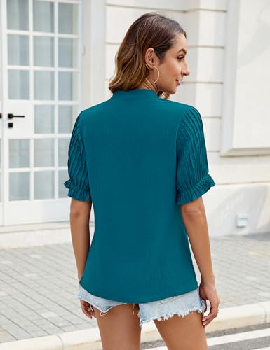 Blooming Jelly Women's Dark Cyan Casual Blouse