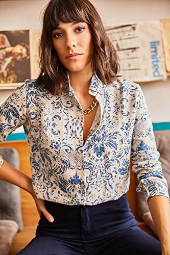Casual Long Sleeve Button-Down Blouse for Women