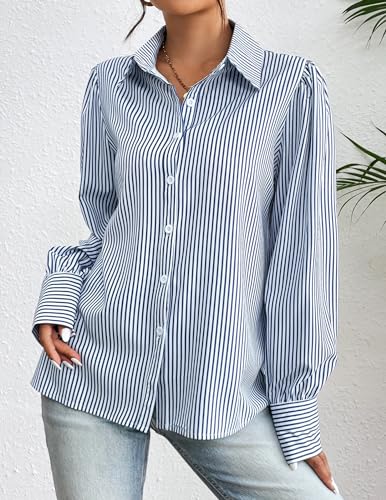 Zeagoo Women's Long Sleeve Printed Button-Down Blouse