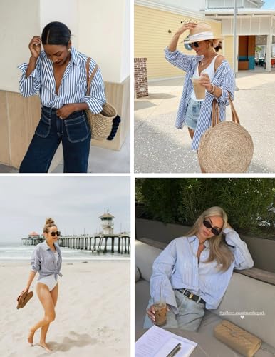 Zeagoo Women's Long Sleeve Printed Button-Down Blouse