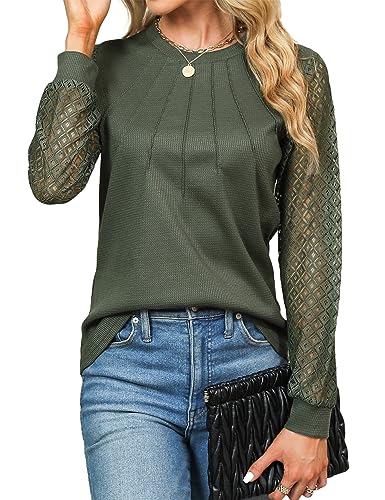 Blooming Jelly Women's Lace Long Sleeve Blouse