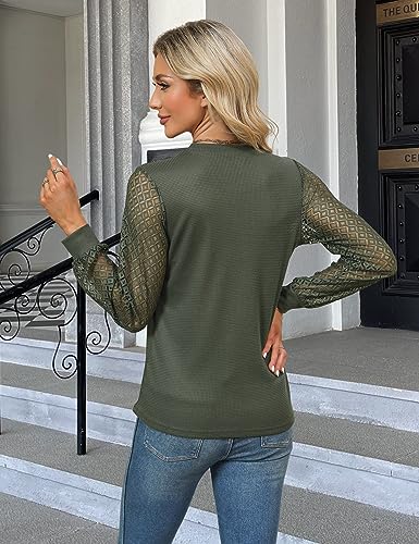Blooming Jelly Women's Lace Long Sleeve Blouse