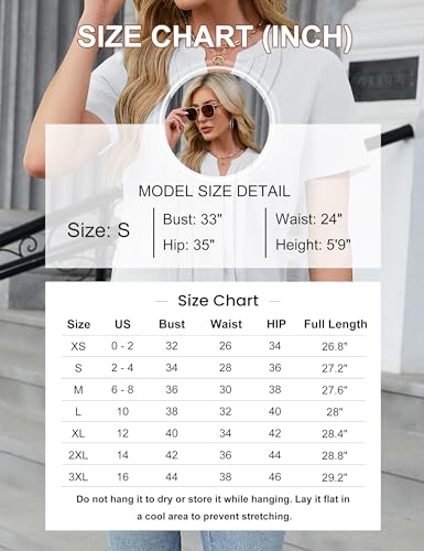 Turquoise Short Sleeve Pleated Blouse for Women