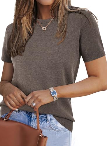 Arach&Cloz Women's Short Sleeve Fall Sweaters 2024