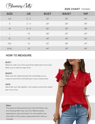 Elegant Ruffle Sleeve V-Neck Casual Top - Red