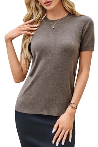 Arach&Cloz Women's Short Sleeve Fall Sweaters 2024