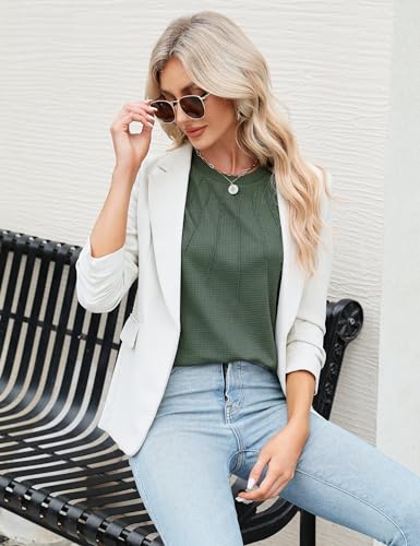 Blooming Jelly Women's Waffle Knit T-Shirt - Army Green