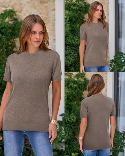 Arach&Cloz Women's Short Sleeve Fall Sweaters 2024