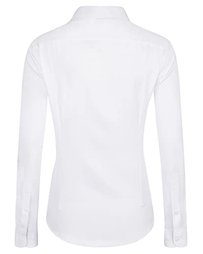 J.VER Women's Long Sleeve Button Down Shirt White