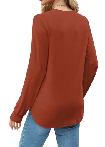 WIHOLL Women's Pleated Long Sleeve Fall Top