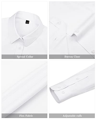 J.VER Women's Long Sleeve Button Down Shirt White